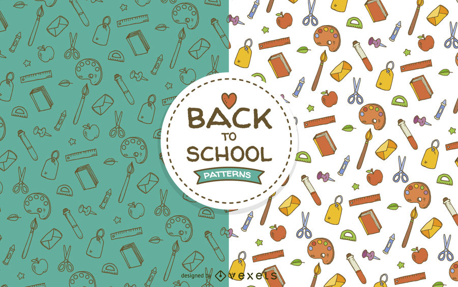 900x563 School Elements Seamless Pattern