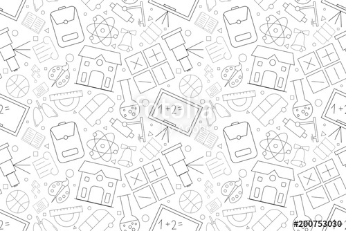 500x334 Vector School Pattern School Seamless Background Stock Image