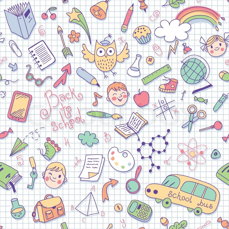 800x800 Back To School Vector Seamless Stock Vector Colourbox