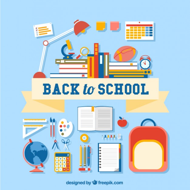 626x625 Back To School Lettering With Many Supplies Vector Free Download