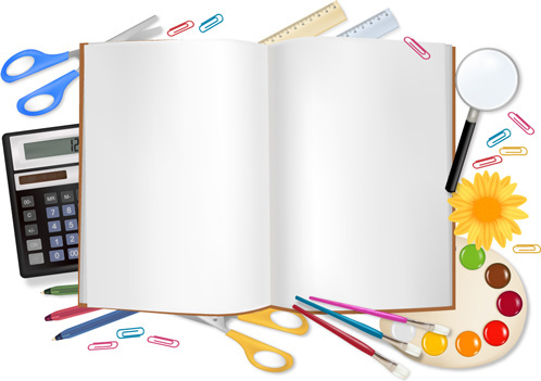 498x351 School Supplies Free Vector Download