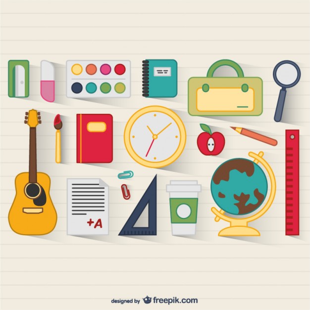 626x626 School Supplies Vector Vector Free Download