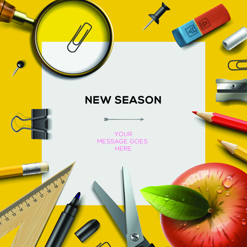 500x500 Blank Paper And School Supplies Vector Background Free Download