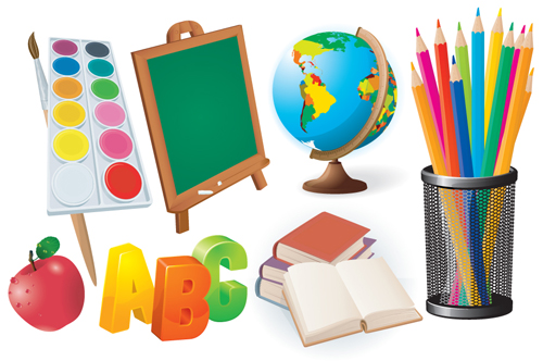 500x332 Different School Supplies Vector Graphic Set Free Download