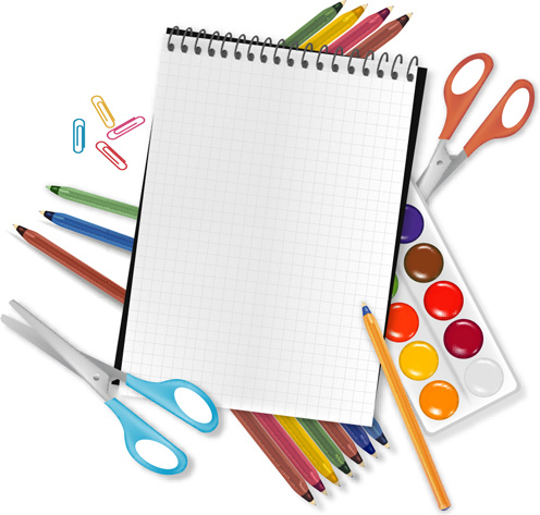 496x473 Different School Supplies Vector Graphic Set Free Vector