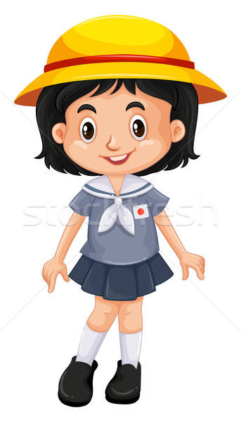 Japanese Girl In School Uniform Vector Illustration Daniel Cole 343x600 Japanese Girl In School Uniform Vector Illustration Daniel Cole
