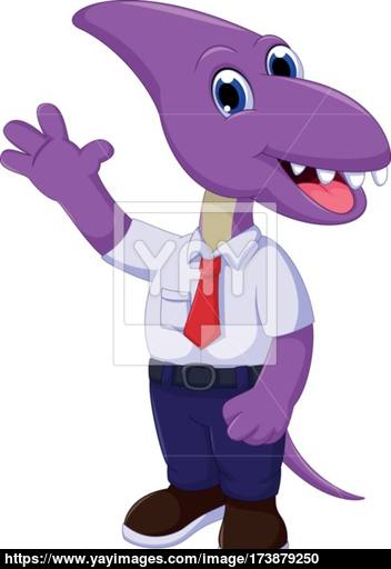 Cute Dinosaur Cartoon Wearing School Uniform Vector 352x512 Cute Dinosaur Cartoon Wearing School Uniform Vector