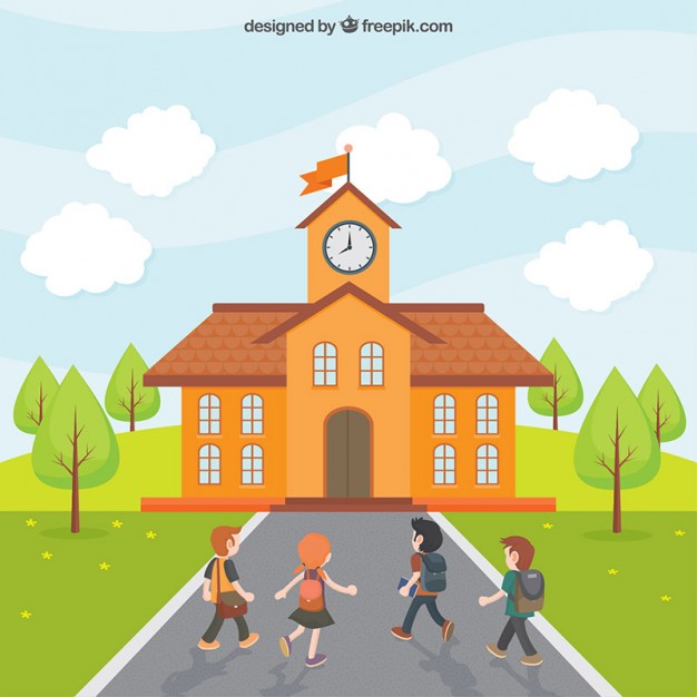 626x626 Children Going To School Vector Free Download