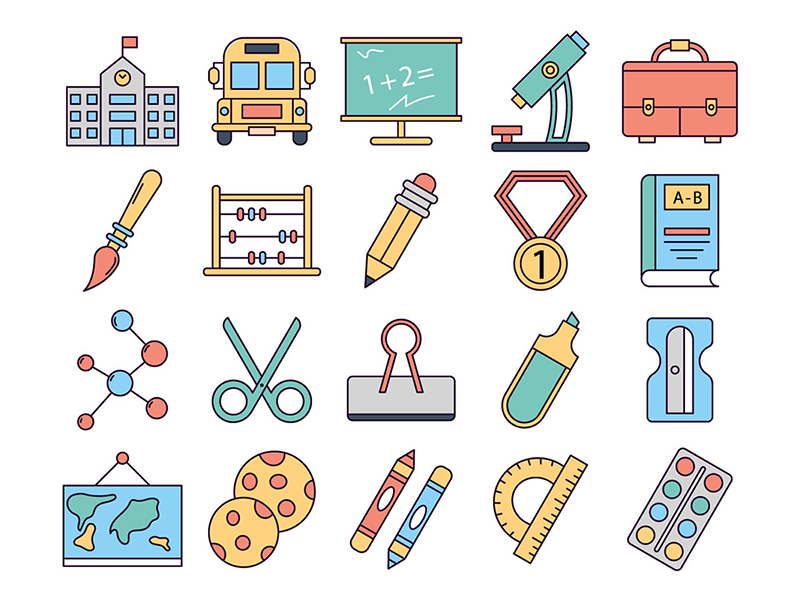 800x600 School Vector Freebie Icon Set