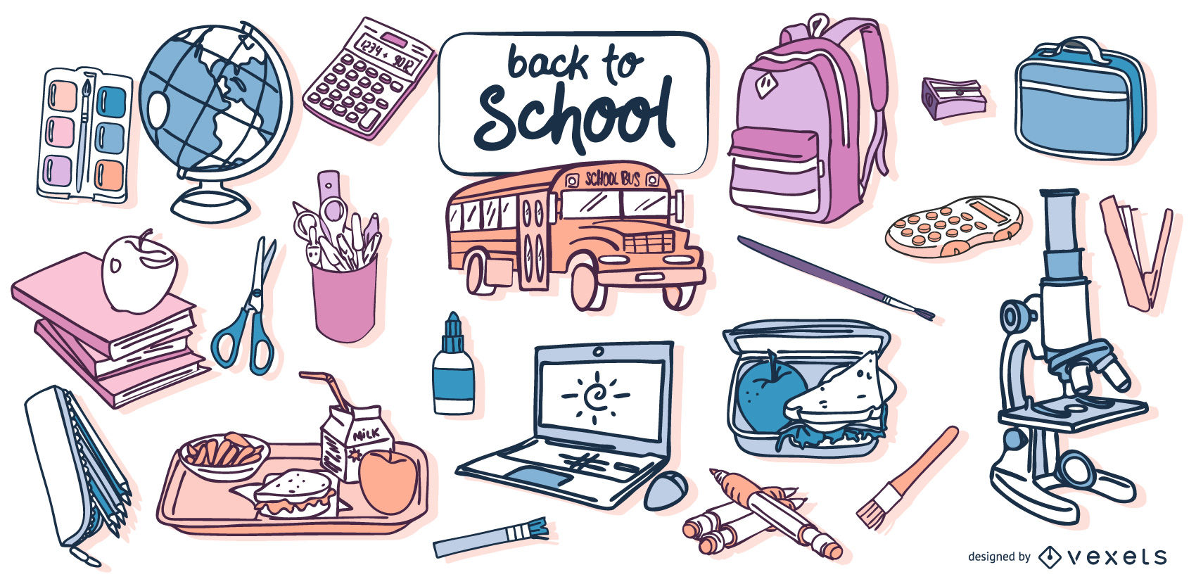 1700x830 Back To School Vector Design