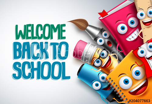 500x341 Back To School Vector Characters Background Template With Funny