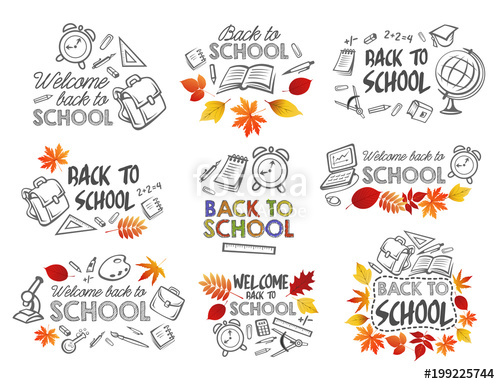 Back To School Vector Education Stationery Icons Stock Image 500x384 Back To School Vector Education Stationery Icons Stock Image