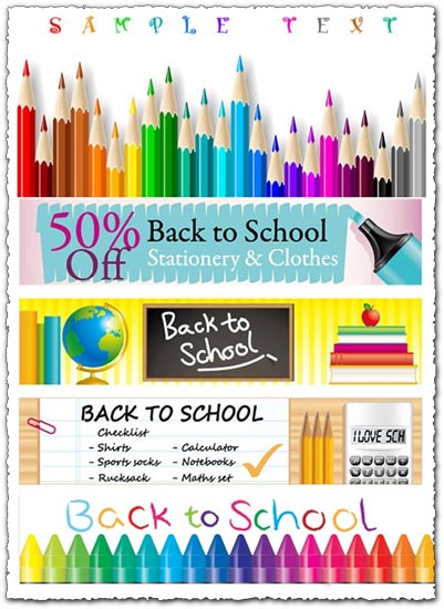Back To School Vector Elements 401x550 Back To School Vector Elements