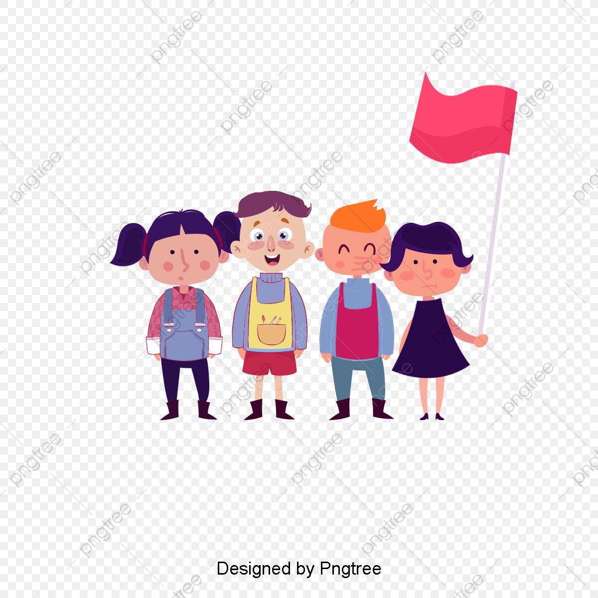 1200x1200 Primary School Children Cartoon Characters Vector Material, School