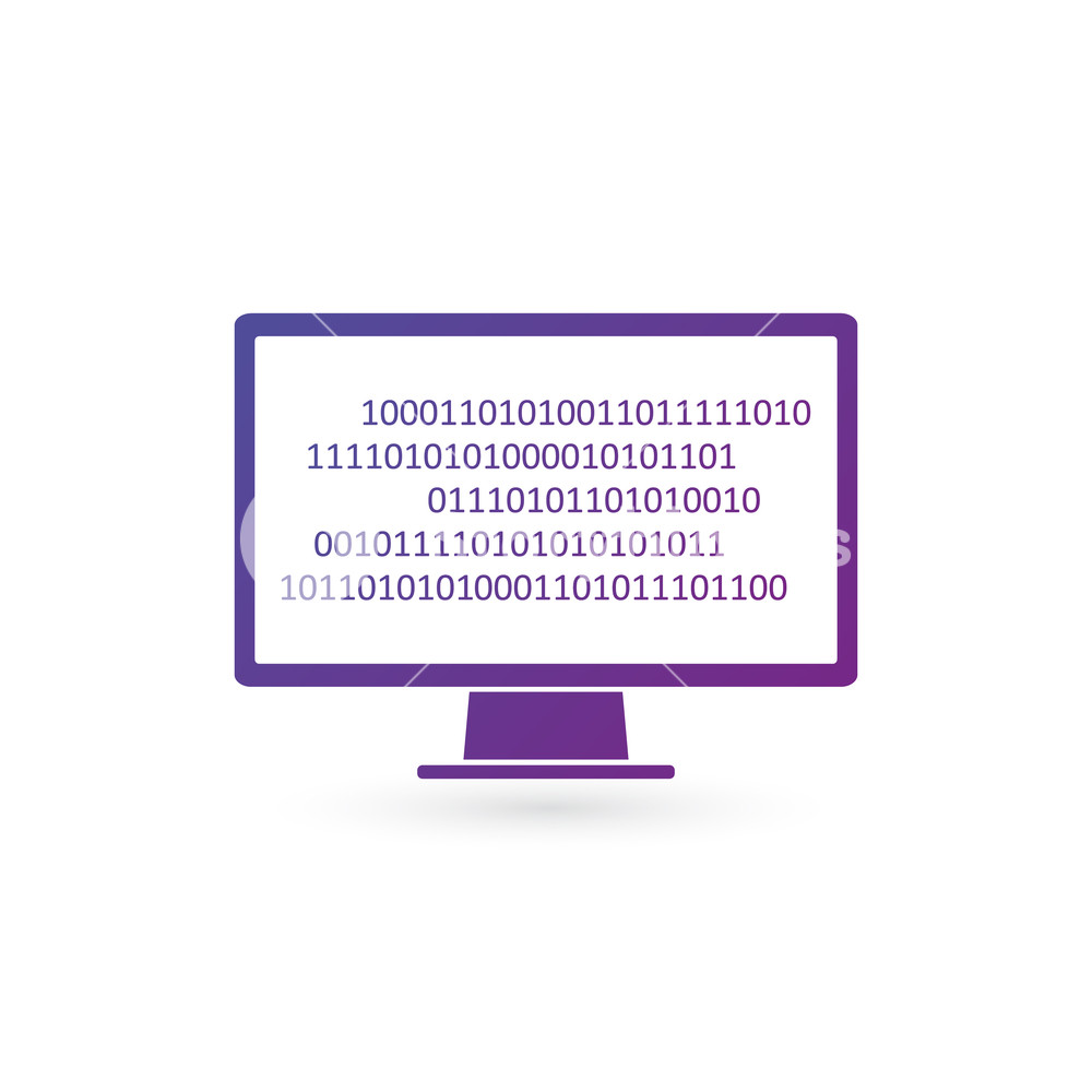 Binary Code On Computer Monitor Icon High Technologies 1000x1000 Binary Code On Computer Monitor Icon High Technologies