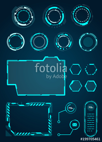 Set Hud Circle, Frame For Game, Sci Fi Interface Elements 360x500 Set Hud Circle, Frame For Game, Sci Fi Interface Elements