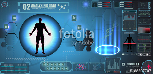 500x243 Futuristic Sci Fi Hud Ui For Medical App, Futuristic Medical Hud