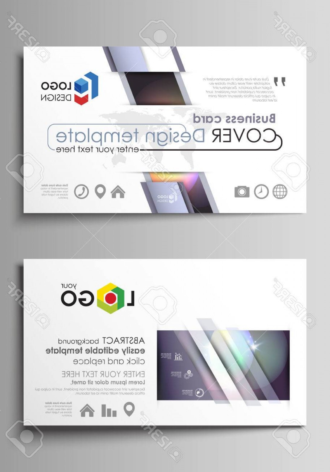 1092x1560 Photostock Vector Business Card Templates Easy Editable Layout