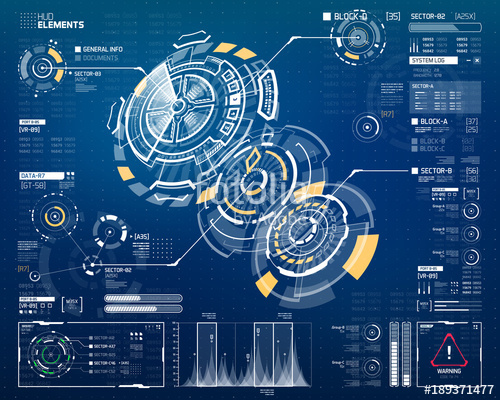 500x400 Vector Circle Elements Sci Fi Technology Visualisation Stock