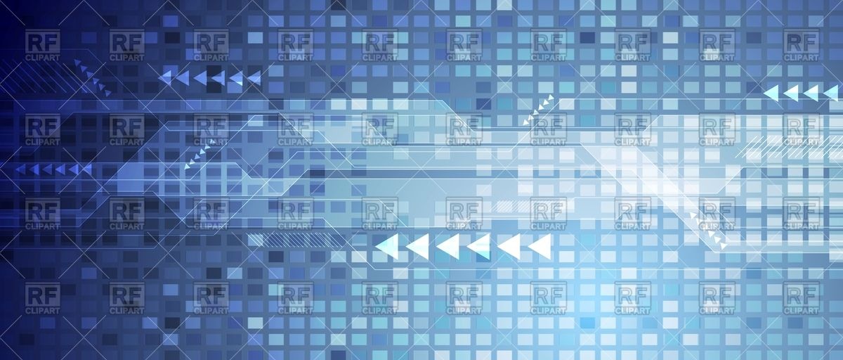 1200x512 Blue Abstract Technology Sci Fi Background With Squares And Arrows