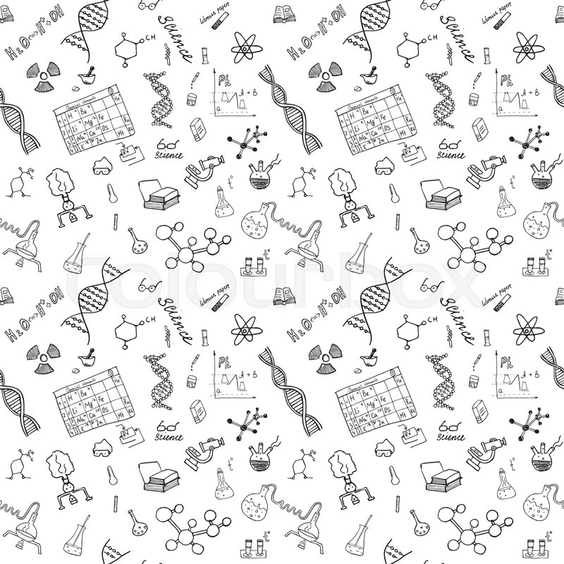 800x800 Chemistry And Science Seamless Pattern Stock Vector Colourbox