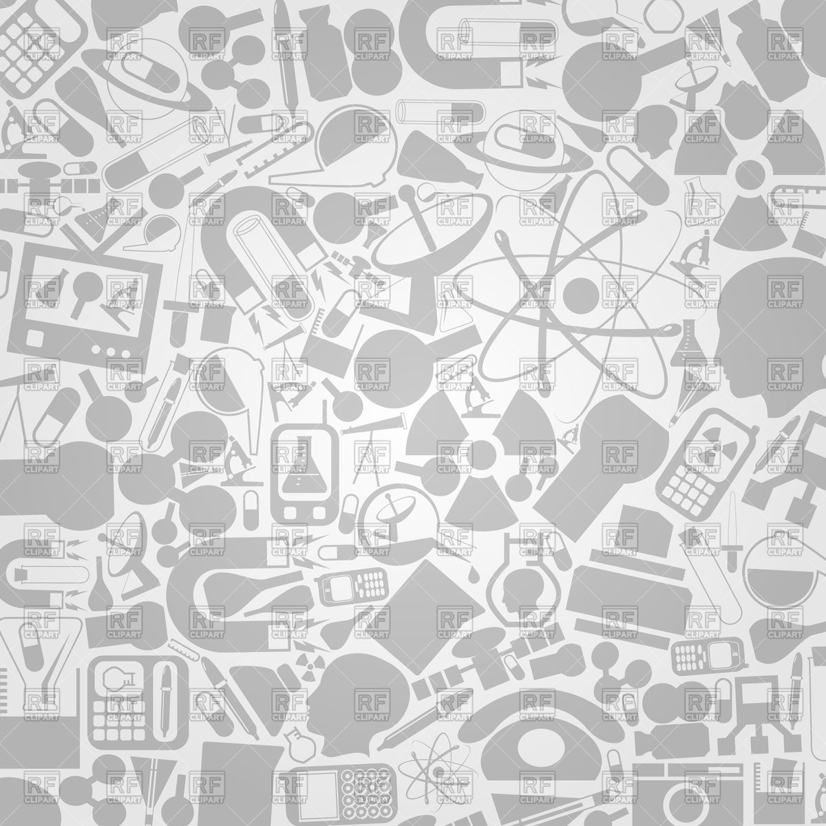 1200x1200 Background Made Of Technics And Science Icons Vector Image