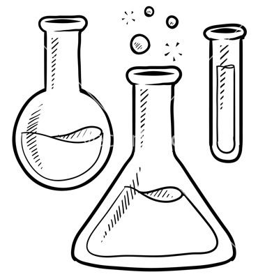 380x400 Doodle Science Lab Beakers Vector Cards Science Tools, Science