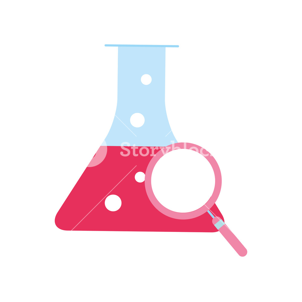 1000x1000 Chemistry Laboratory Beaker Flask Magnifying Glass Vector