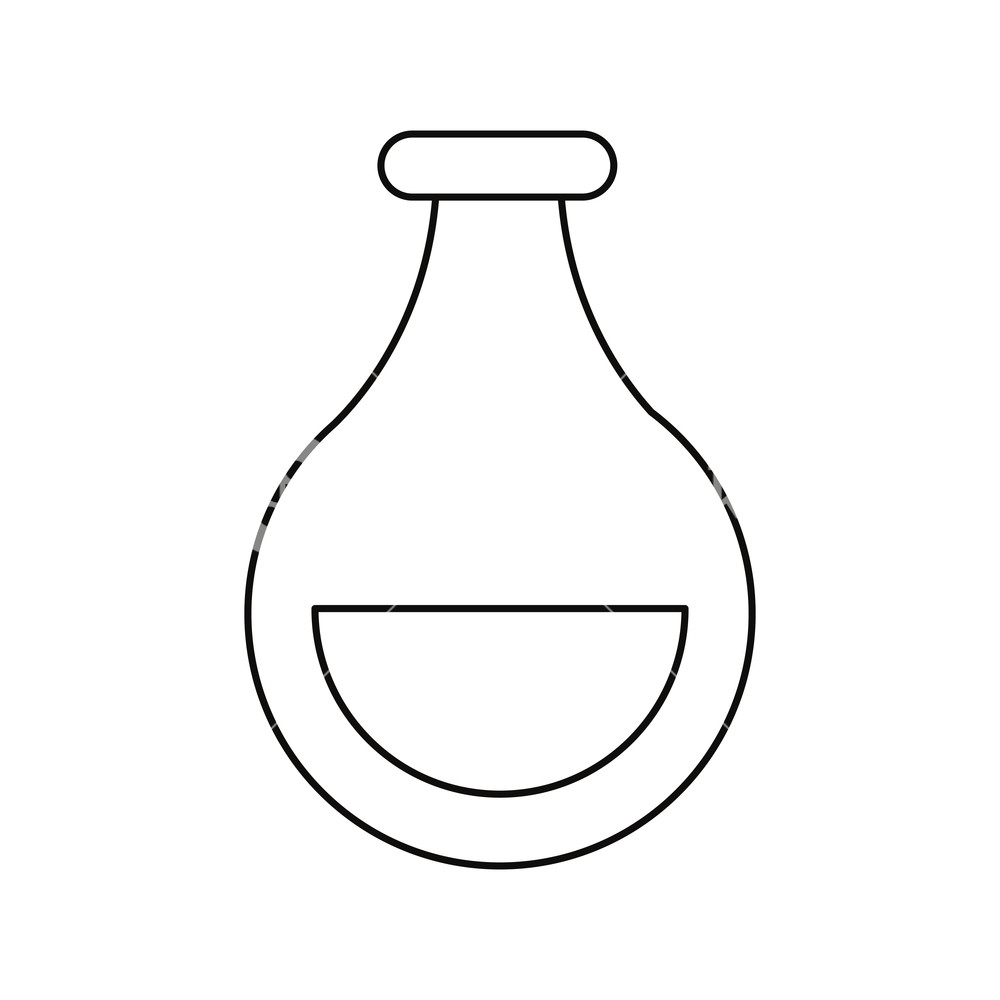 1000x1000 Science Laboratory Beaker On White Background Vector Illustration