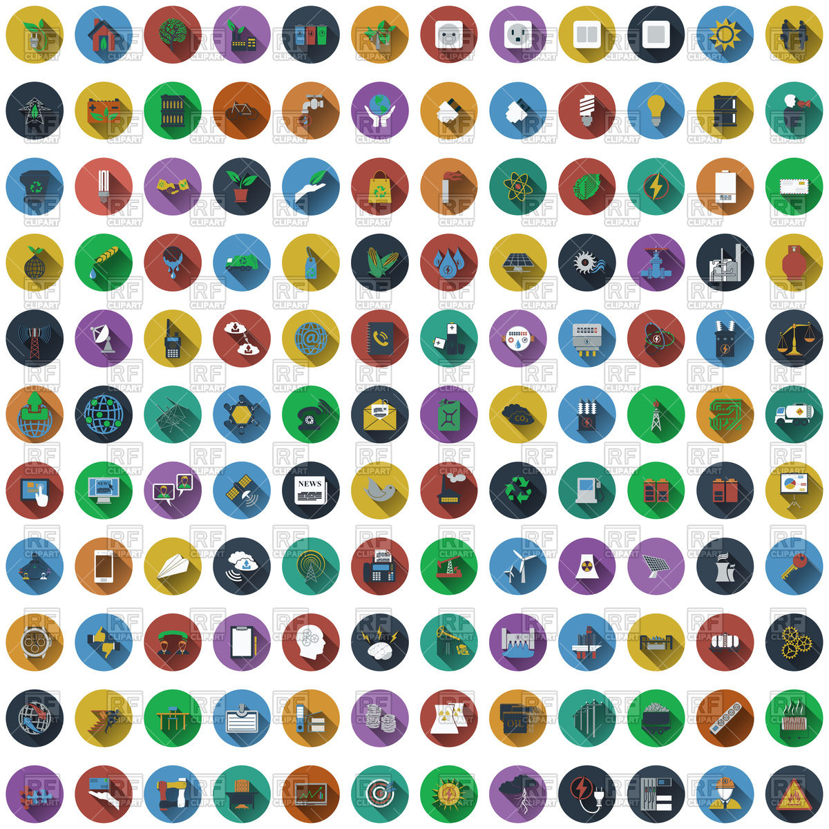 1200x1200 Set Of Scientific Icons Vector Image Of Signs, Symbols, Maps