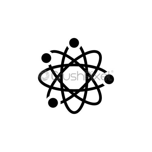 500x500 Atom Science Icon Design Template Vector Isolated