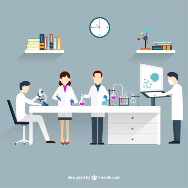626x626 Scientists In Lab Vector Free Download