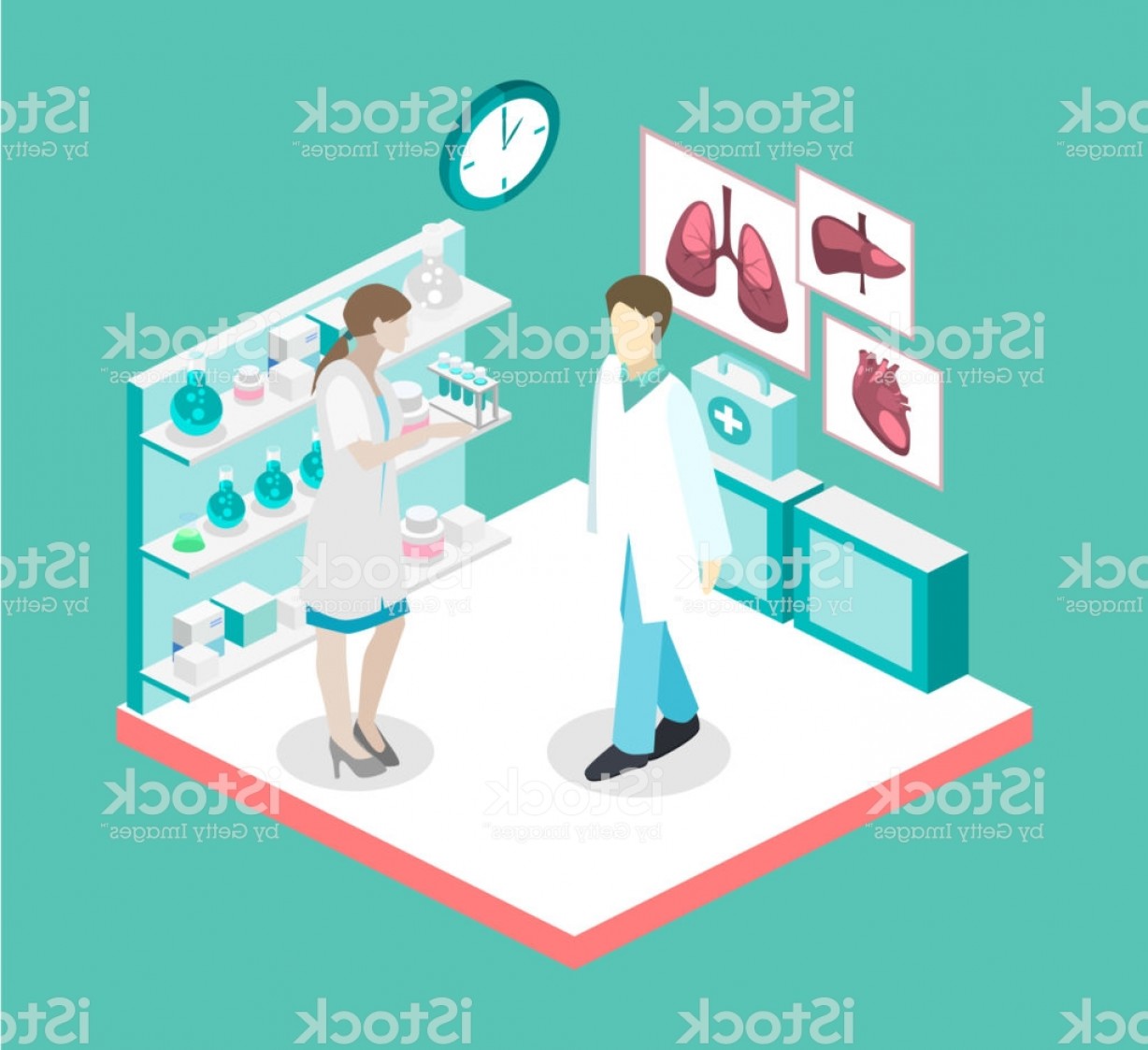 1228x1123 Isometric Flat D Concept Vector Interior Of Science Laboratory Gm
