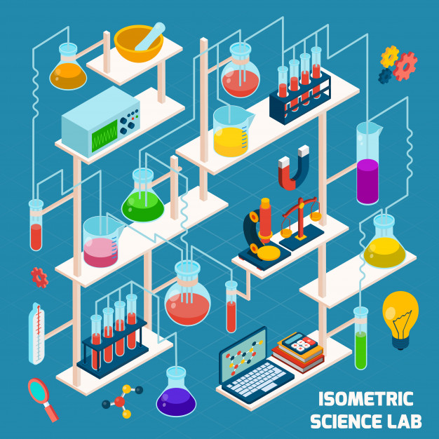 626x626 Isometric Science Lab Vector Free Download