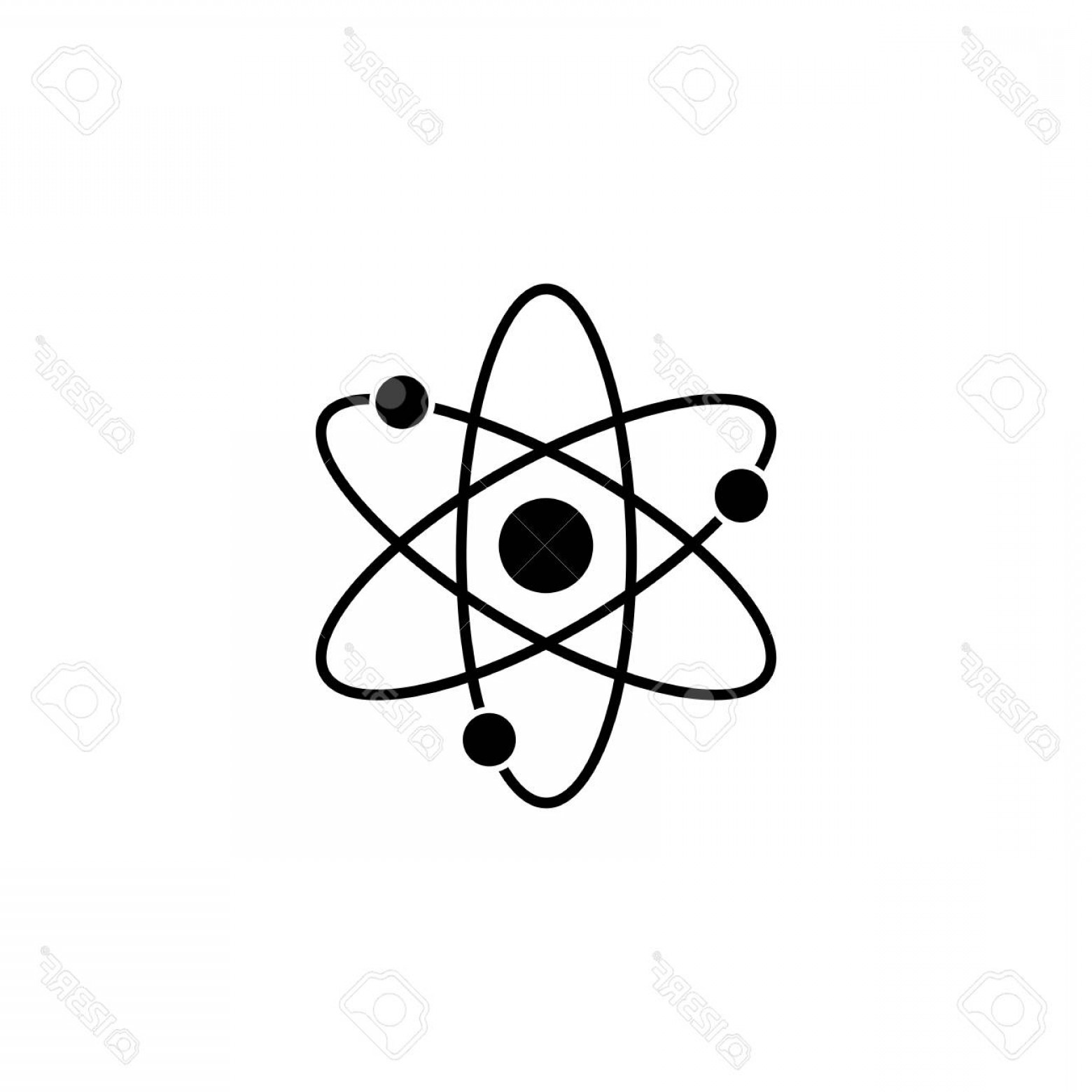 1560x1560 Photostock Vector Atom And Molecule Solid Icon Education