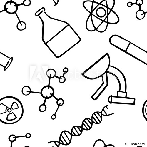 500x500 Seamless Pattern Background Chemistry Science Vector Wallpaper