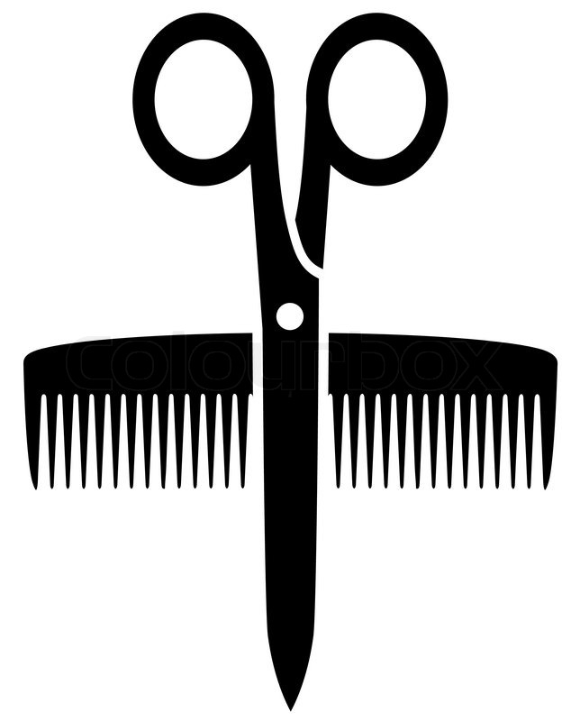 644x800 Isolated Icon With Scissors And Comb Stock Vector Colourbox