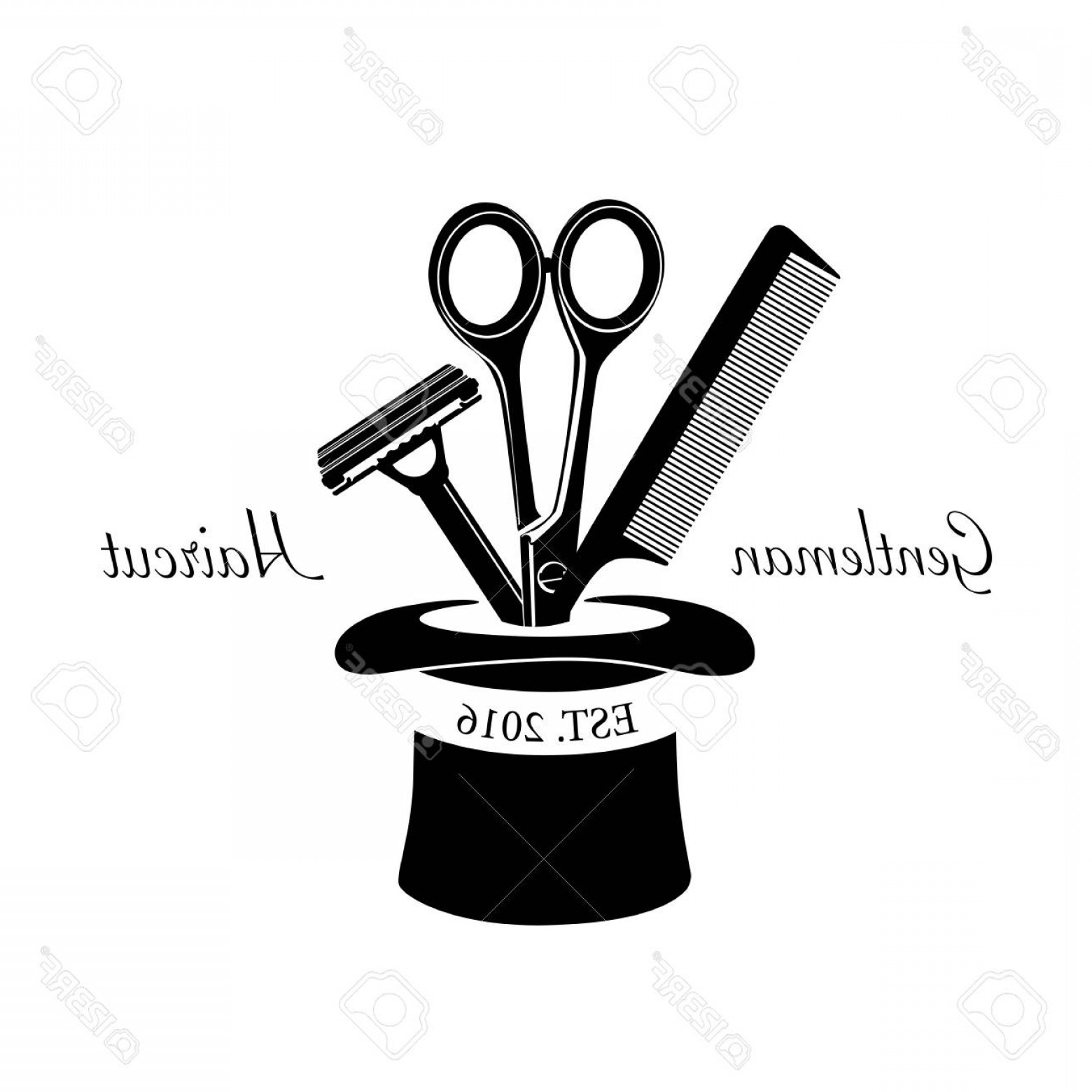 1560x1560 Photostock Vector Logo For Barbershop Hair Salon With Barber