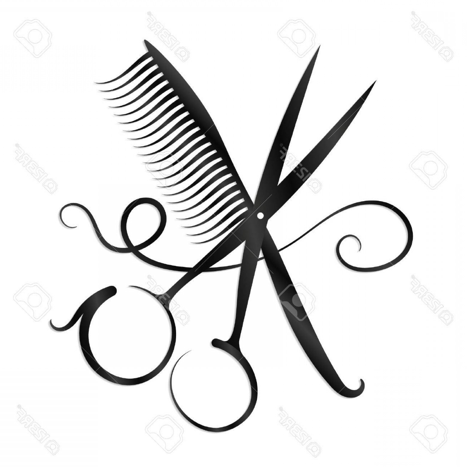 1560x1560 Photostock Vector Scissors Comb And Hair For Business Geekchicpro