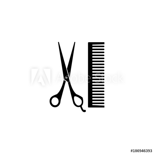 500x500 Scissor And Comb Vector Icon