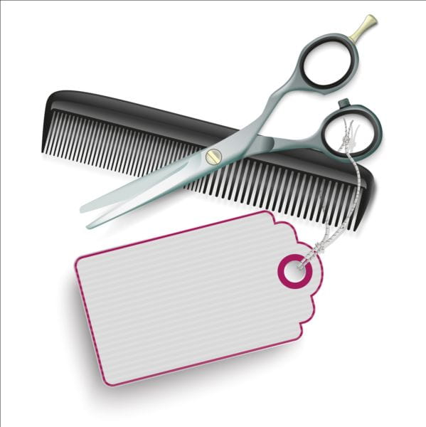 599x600 Scissors Comb With Tags Vector Free Graphics Uihere