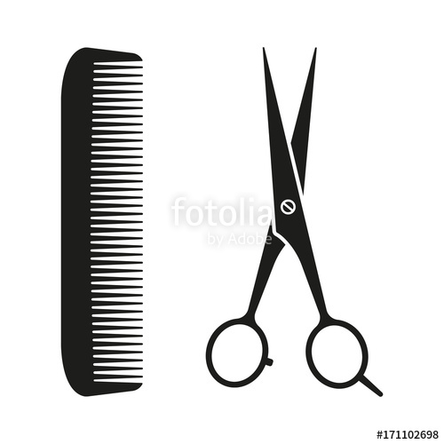 500x500 Scissors And Comb Sign Vector Stock Image And Royalty Free