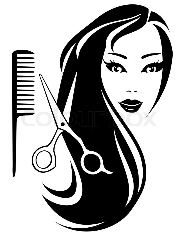 620x800 Beautiful Girl With Black Long Hair Stock Vector Colourbox