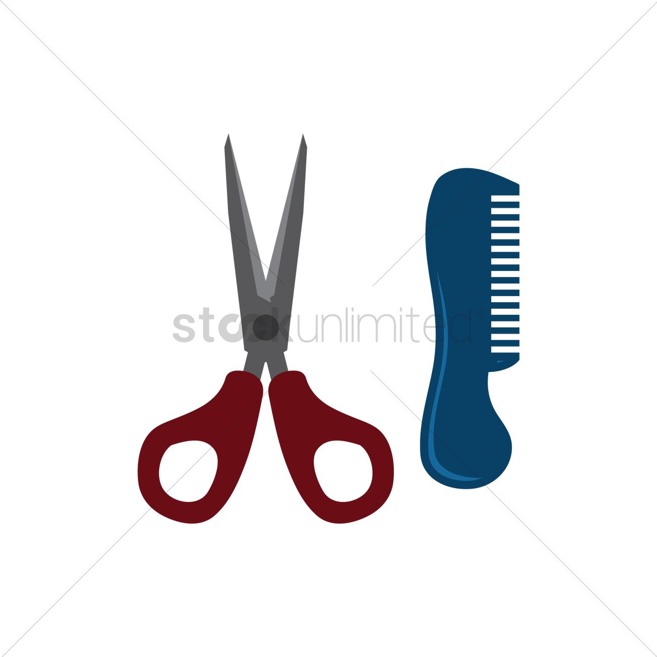 1300x1300 Free Scissors And Comb Vector Image