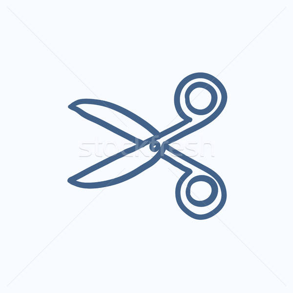 600x600 Scissors Sketch Icon Vector Illustration Andrei Krauchuk