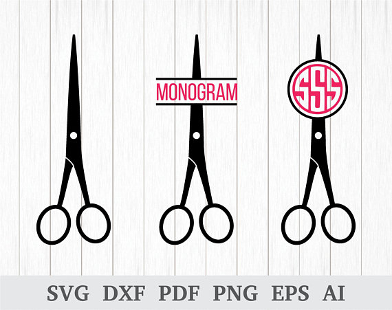 570x451 Scissors Scissors Monogram Hairdresser Cutting
