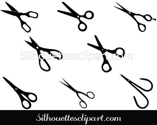 500x400 Scissors Silhouette Clip Art Pack General Vector Graphics
