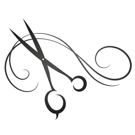 450x450 Scissors And Hair Sign For Beauty Vector Silhouette Royalty Free