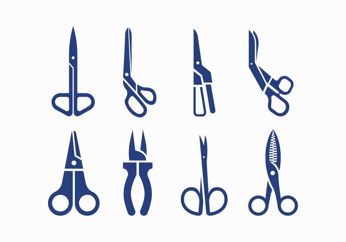 700x490 Scissors Silhouette Icons
