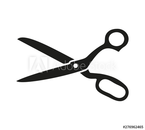 500x451 Scissors Silhouette Vector Illustration